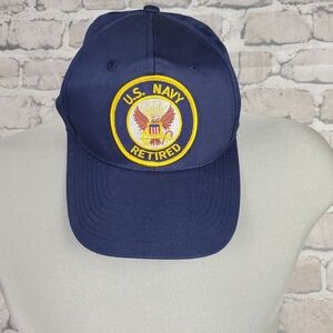Retired  US Navy Hat Snap Back Ball Cap